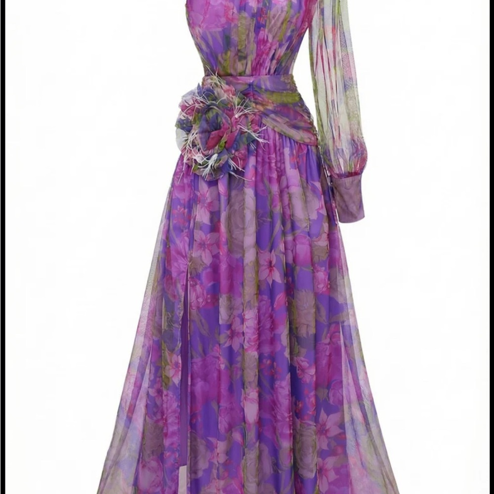Aje Purple and Pink Floral Maxi Dress - Picture 5 of 6